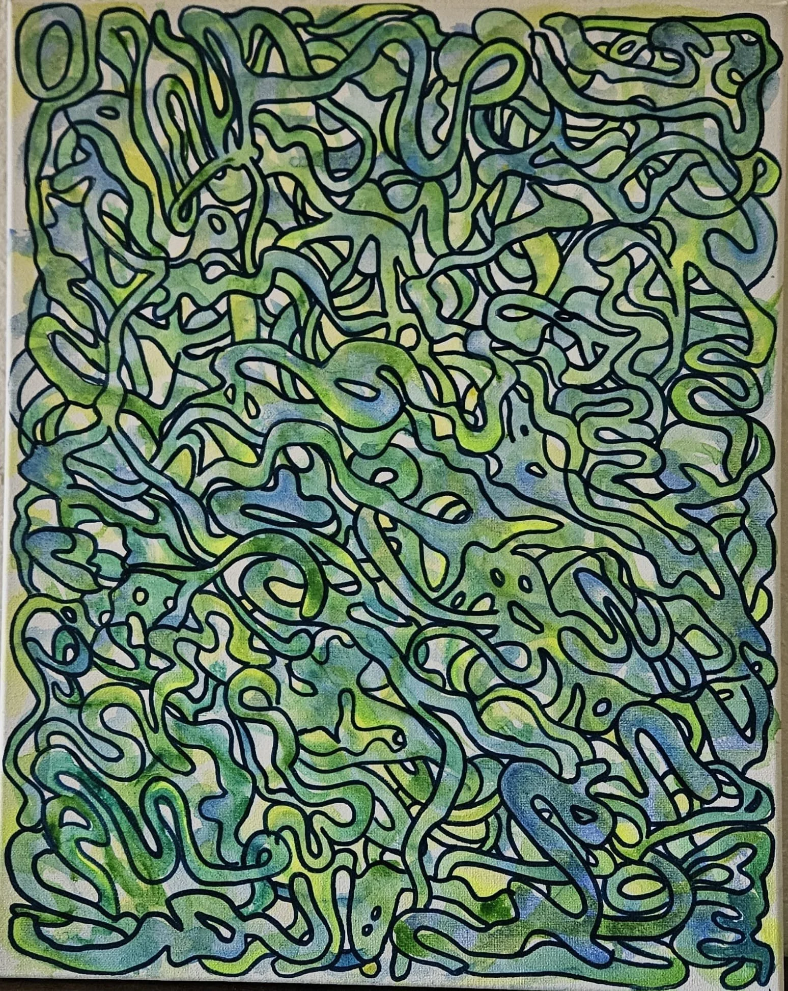 Abstraction Series, Gouache, Acrylic, Ink, 18x24 inch, 2022