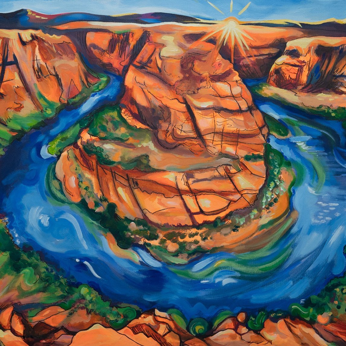 Horseshoe Bend Acrylic Painting