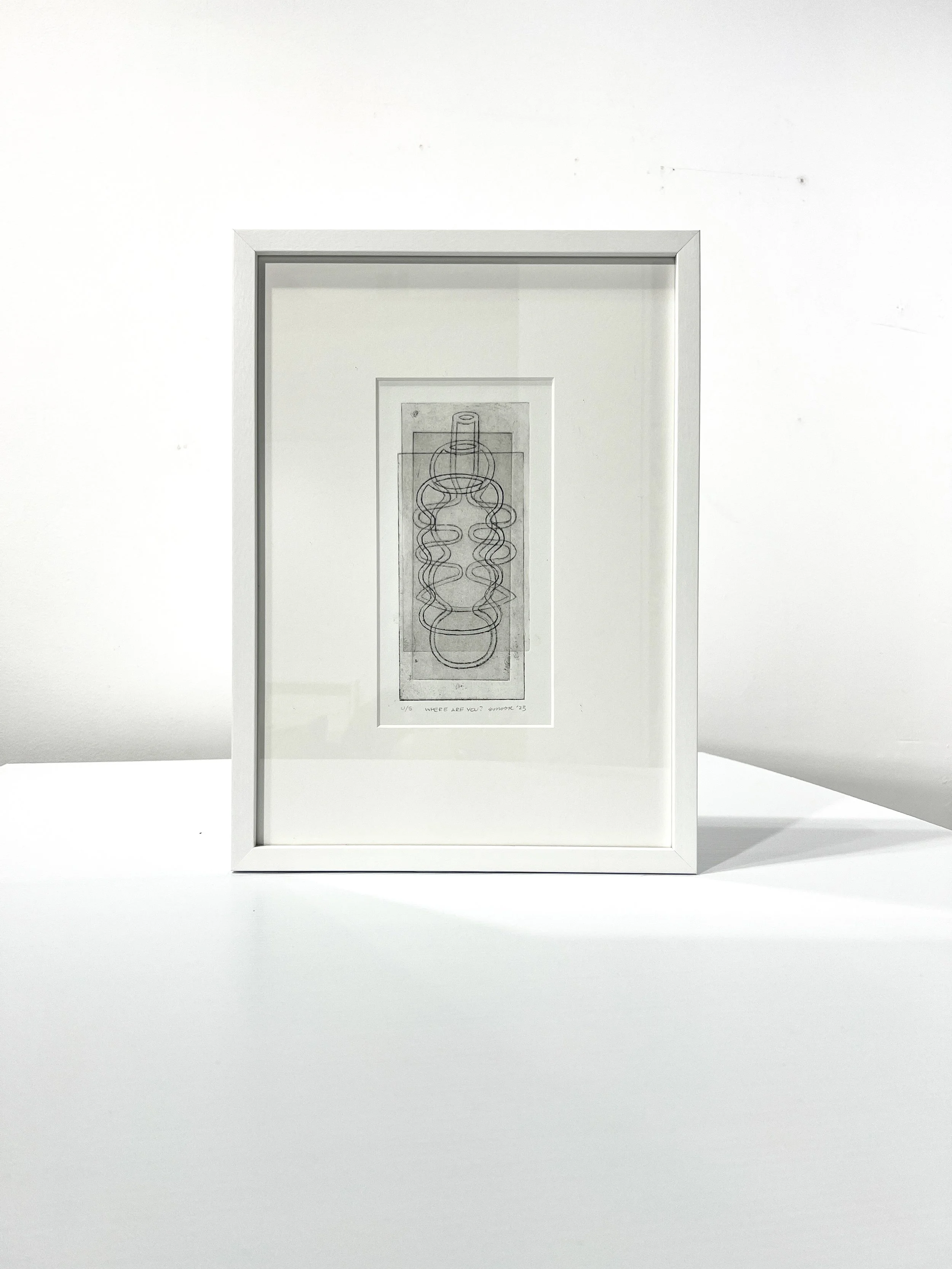 Where are you? U/S - Copperplate etching - 32 x 44cm (framed) - $550 