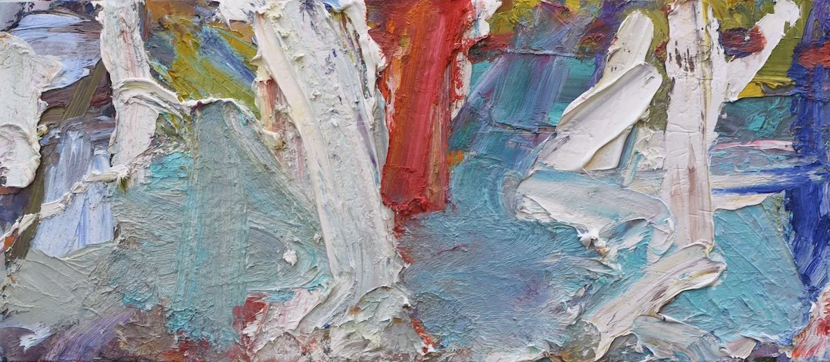 Red Trees - Oil on Board - 840 x 370mm