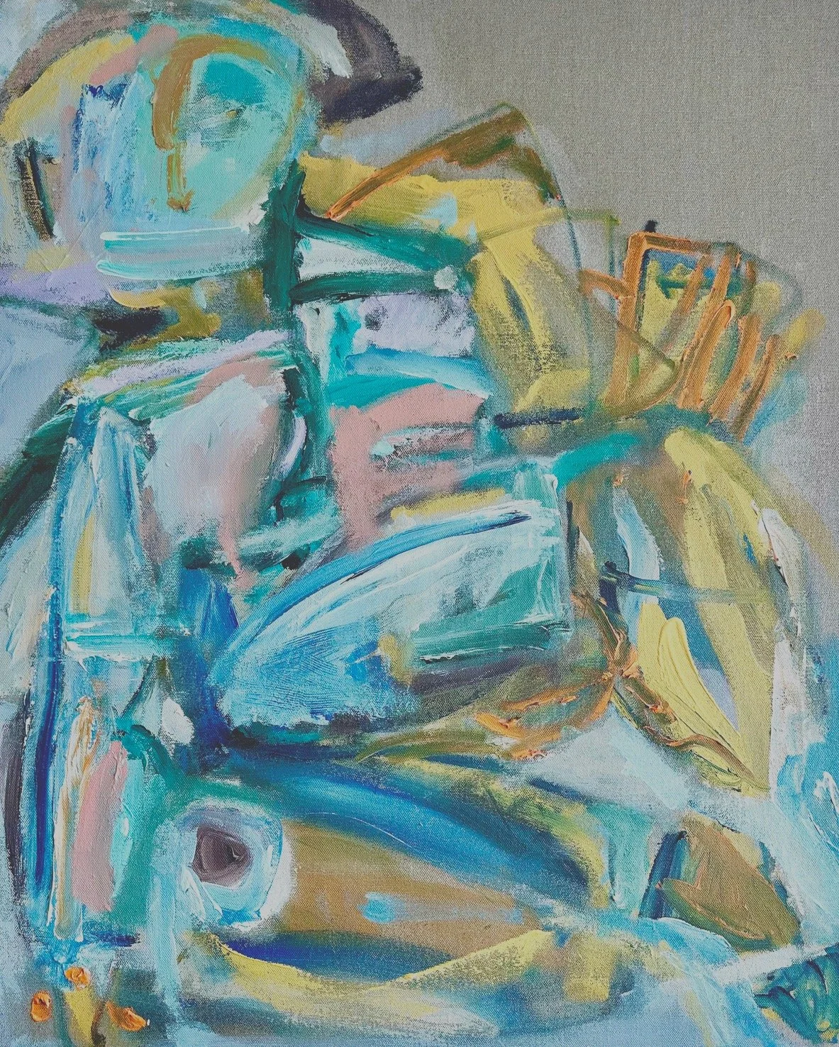 Anne Marie Cummins – ‘Joan M’ – Acrylic on thick edged Belgian Linen – 1070 × 860mm – $3000