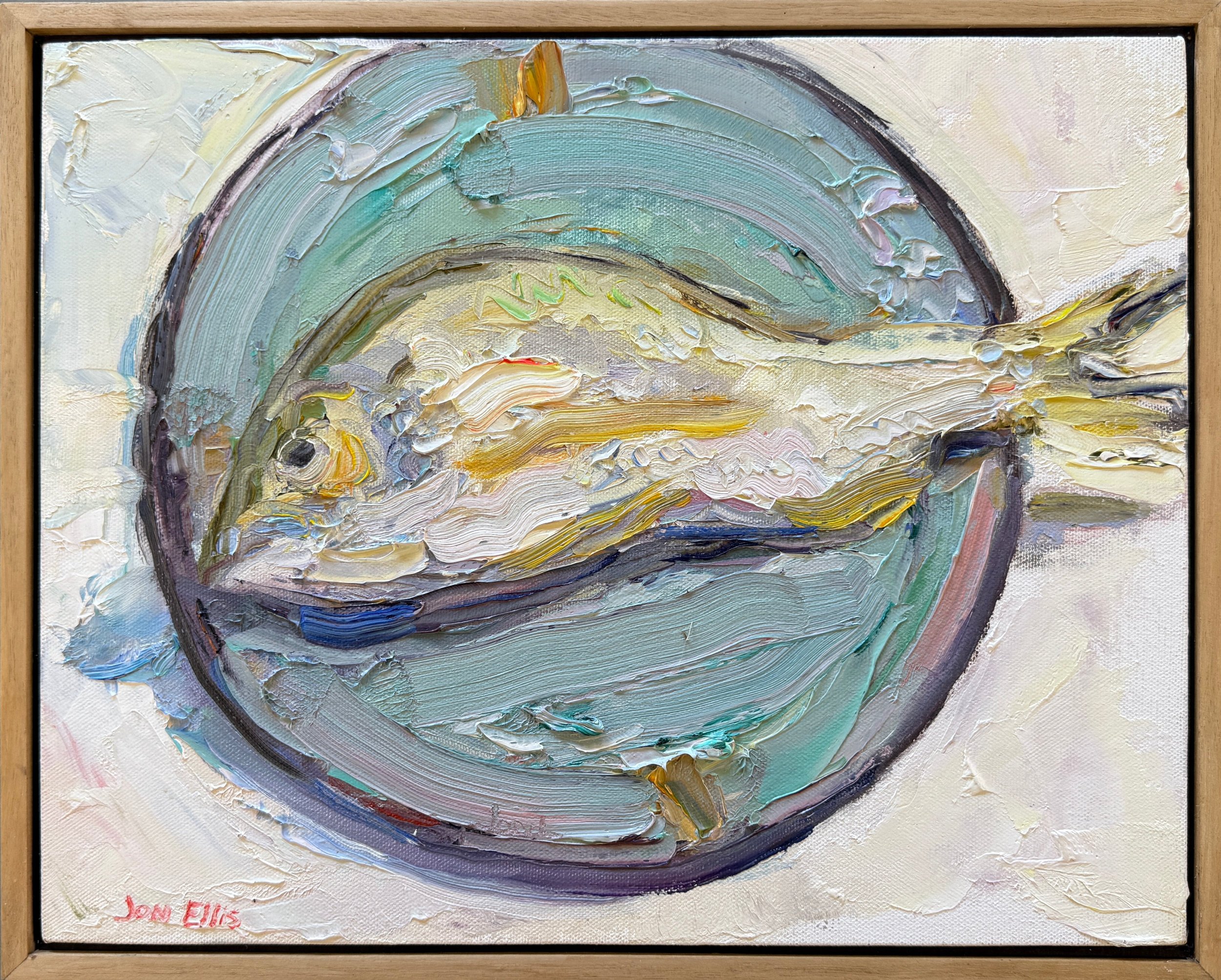 Fishy II – Oil on Canvas (framed) – 360 × 280mm – $650