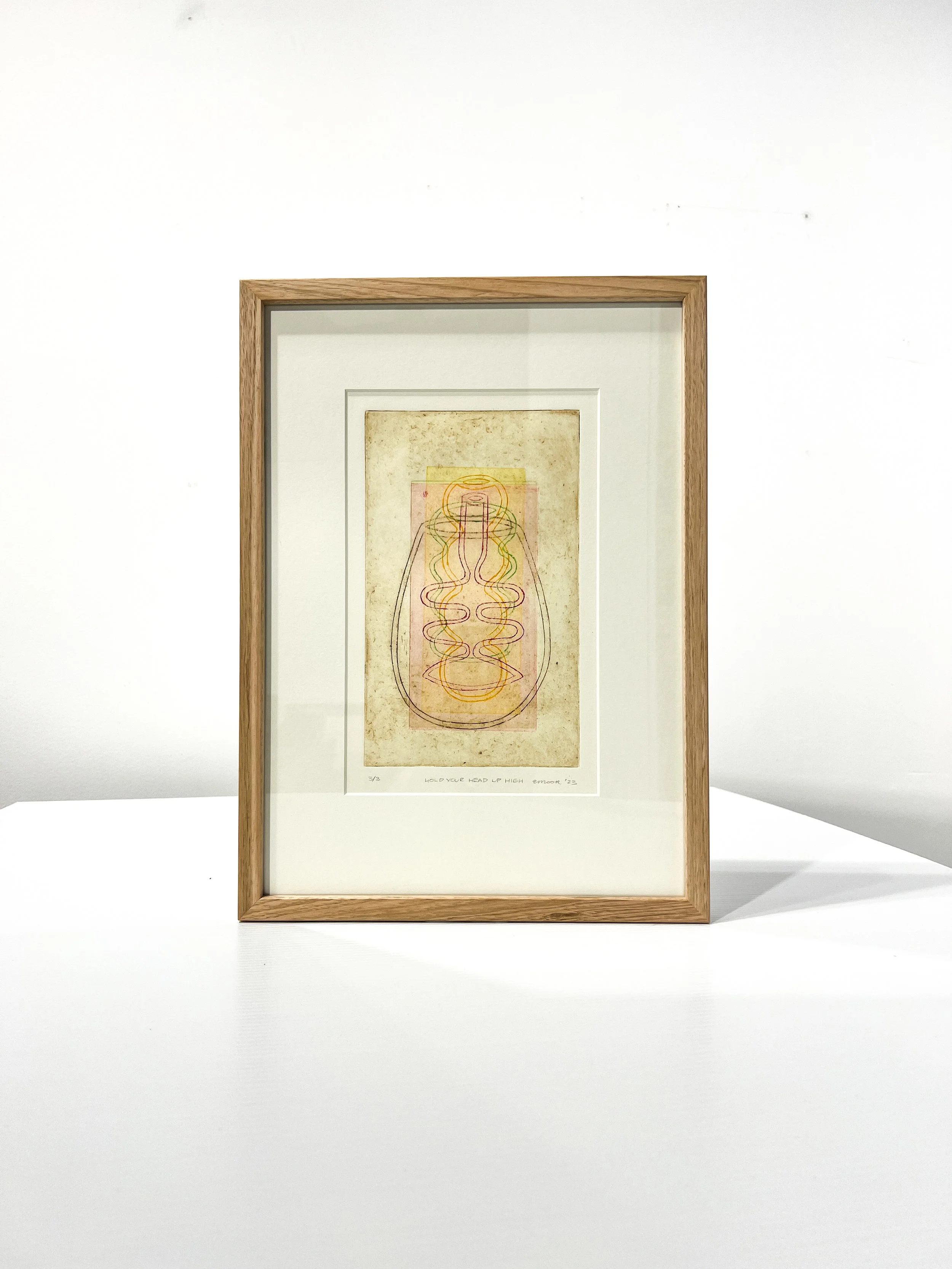 Hold your head up 3/3 - Copperplate etching - 32 x 44cm (framed) - $550 