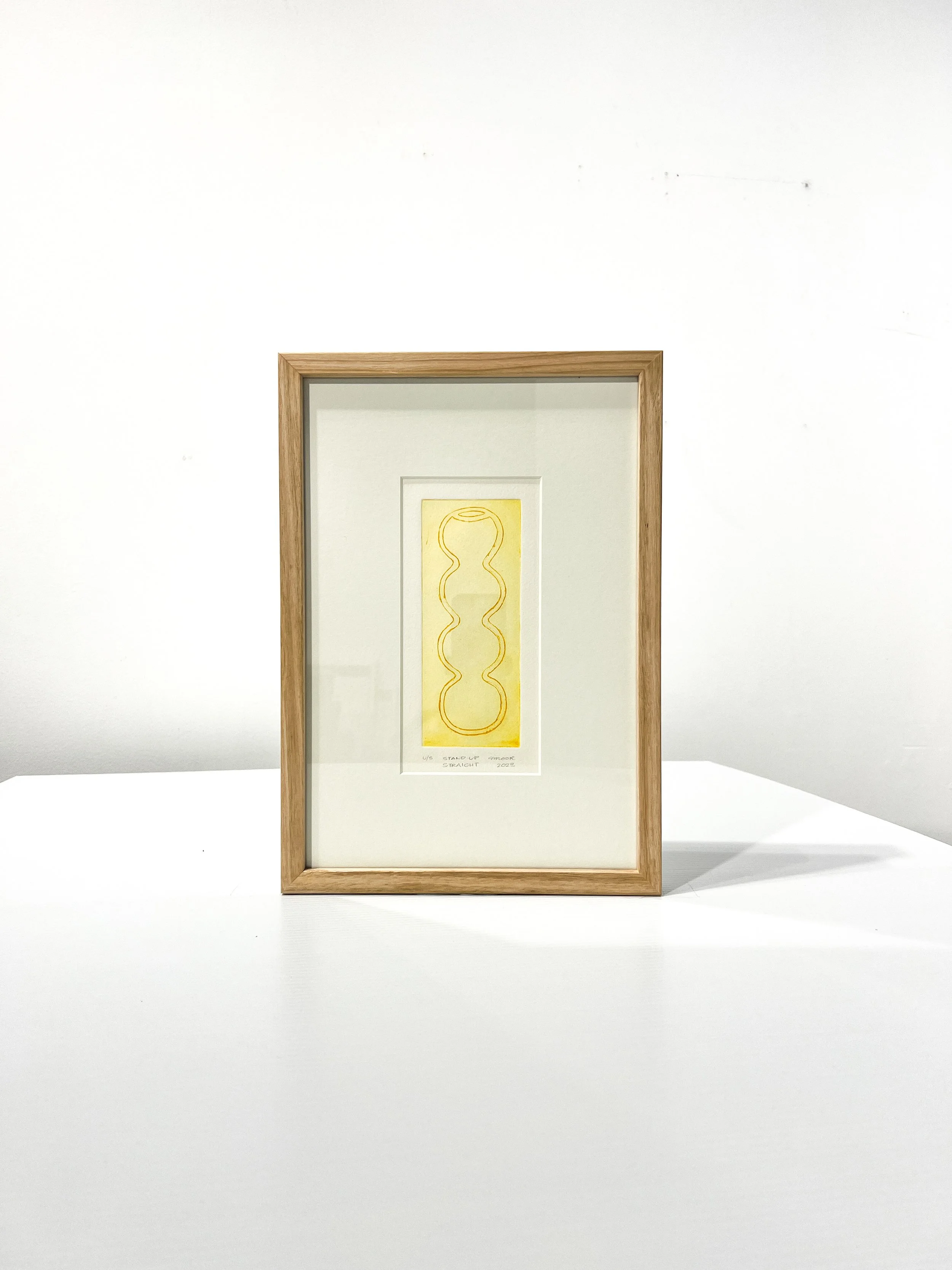 Stand up straight - Copperplate etching - 26 x 37cm (framed) - $380