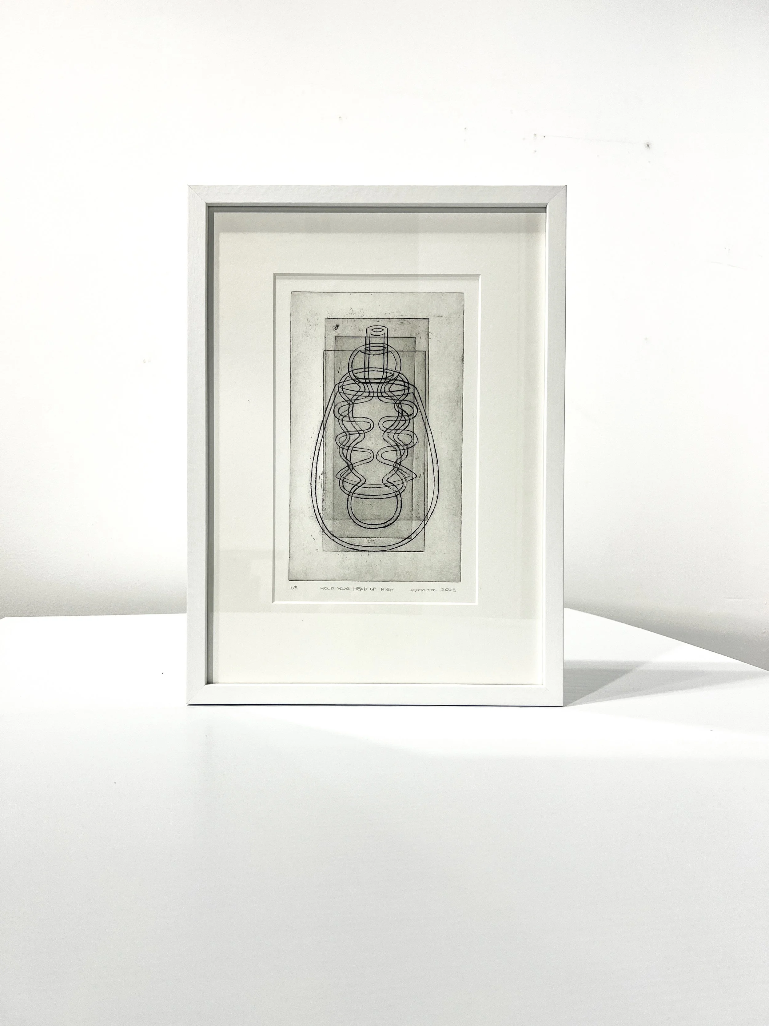 Hold your head up high 1/3 - Copperplate etching - 32 x 44cm (framed) - SOLD