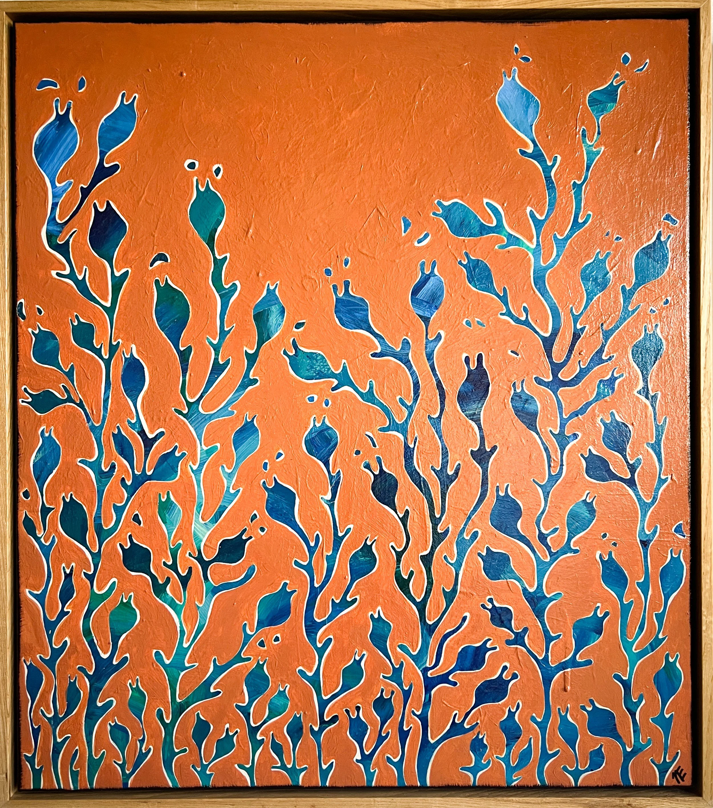 Nikki Ellis  - Blooms From Clay - 61 x 69cm - Acrylic on canvas - $900