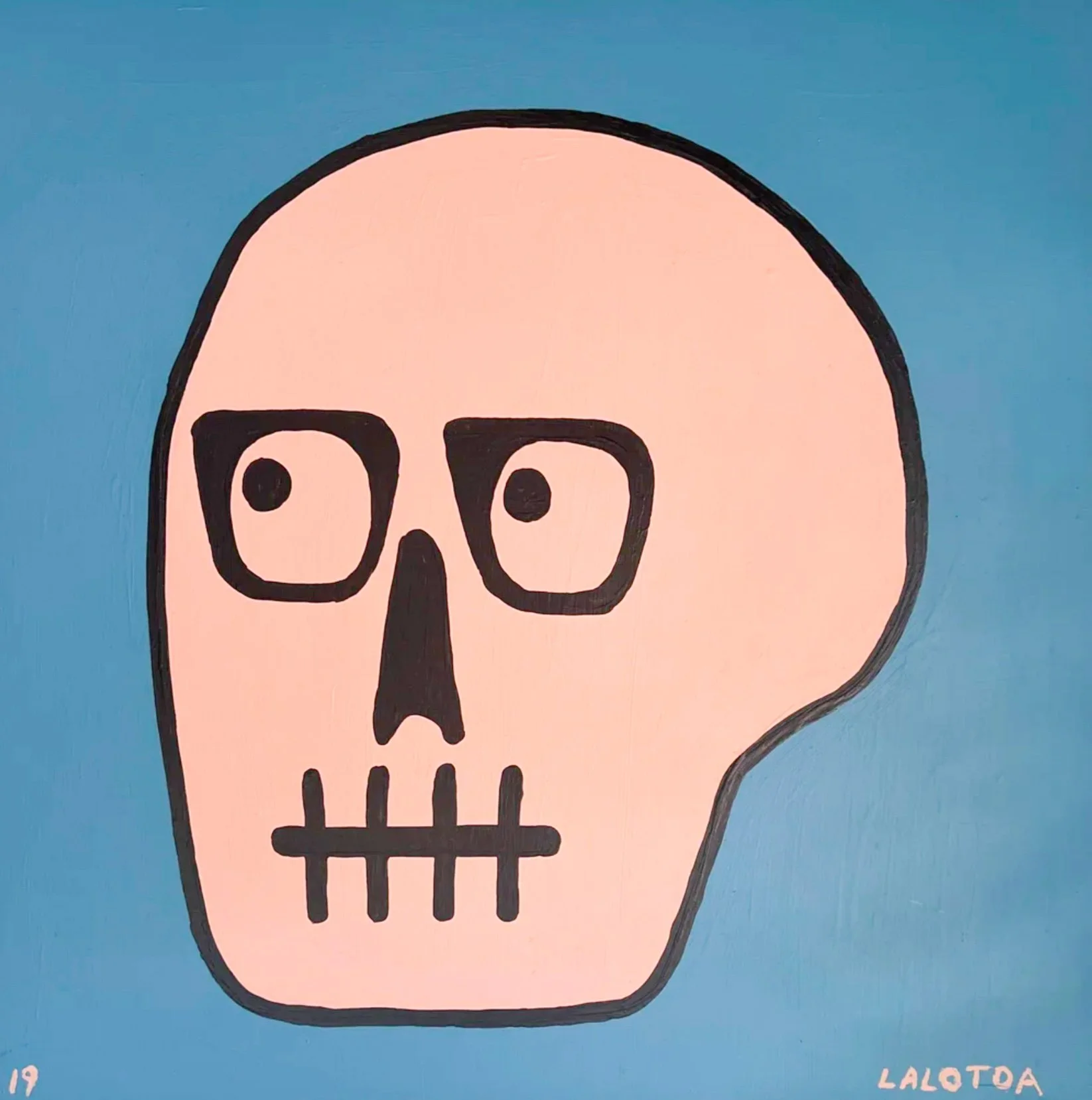 Raymond Tuifao Lalotoa  - Pink Skull – Acrylic on Board - 900 x 900mm - $1500