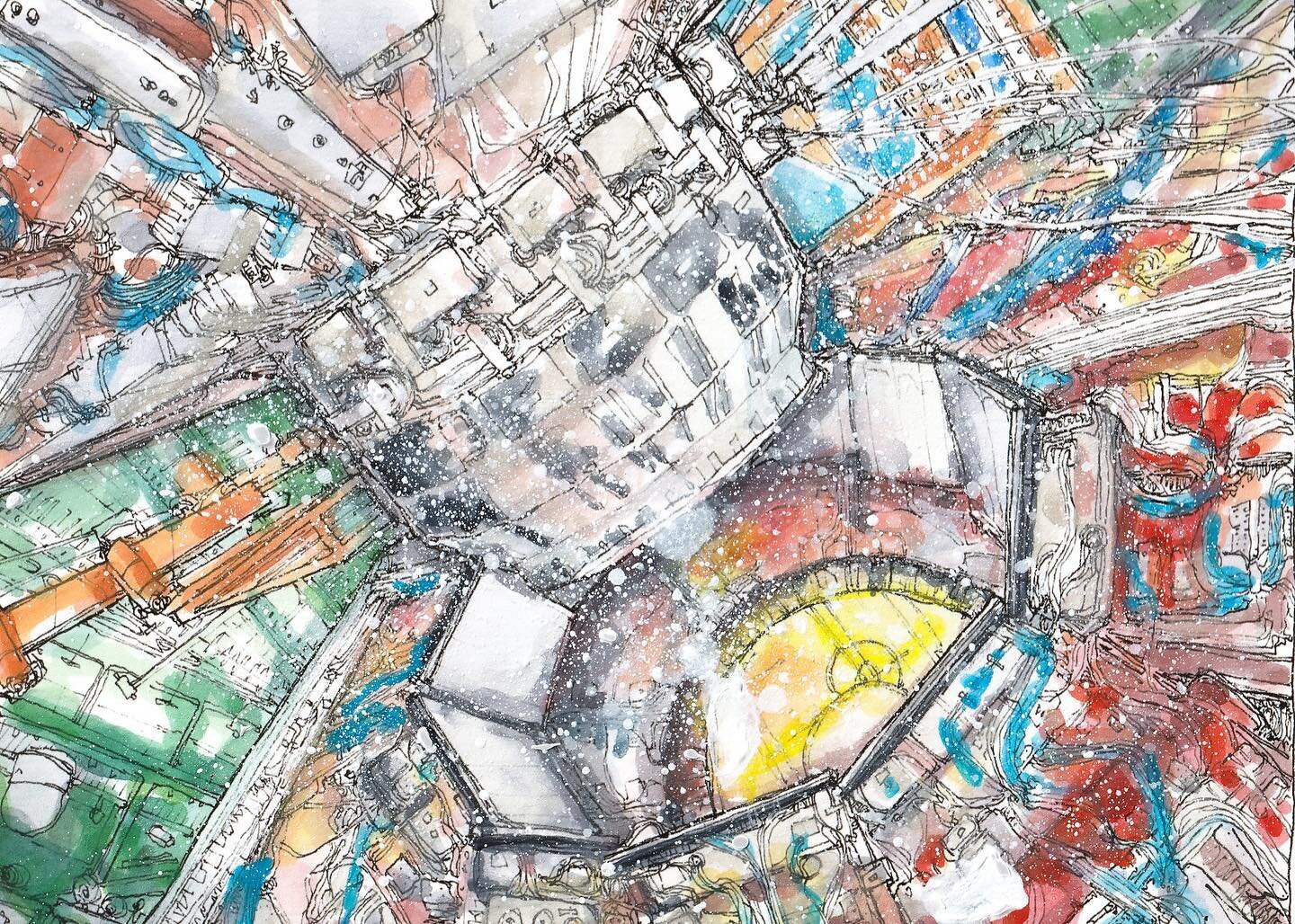 Remember this CERN piece from a couple months ago? ⚛️

Again, y&rsquo;all came through in the comments section! A few people had shared the idea to print and paint a few smaller color studies before committing to the larger, original piece so.. here&