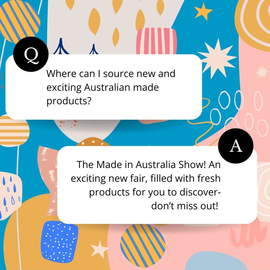 Will we see you at the Made in Australia Show?

Register now for the business to business trade event connecting retailers with Australian made products!

#madeinaustralia #madeinaus #australianmade #australianmadeweek #aussiemade #aussieproducts #bu