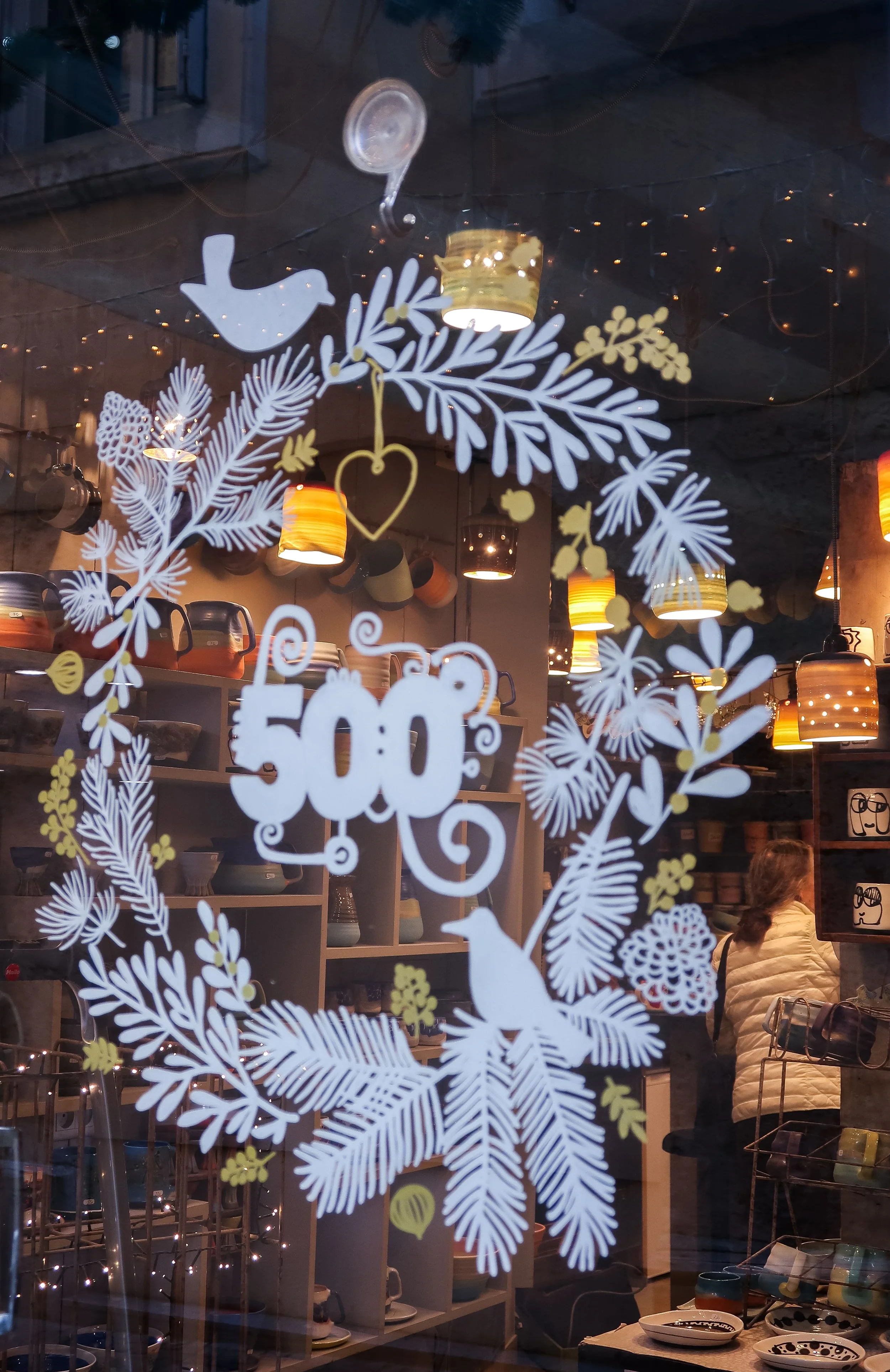 Fresque vitrine de Noël - 500 degrés