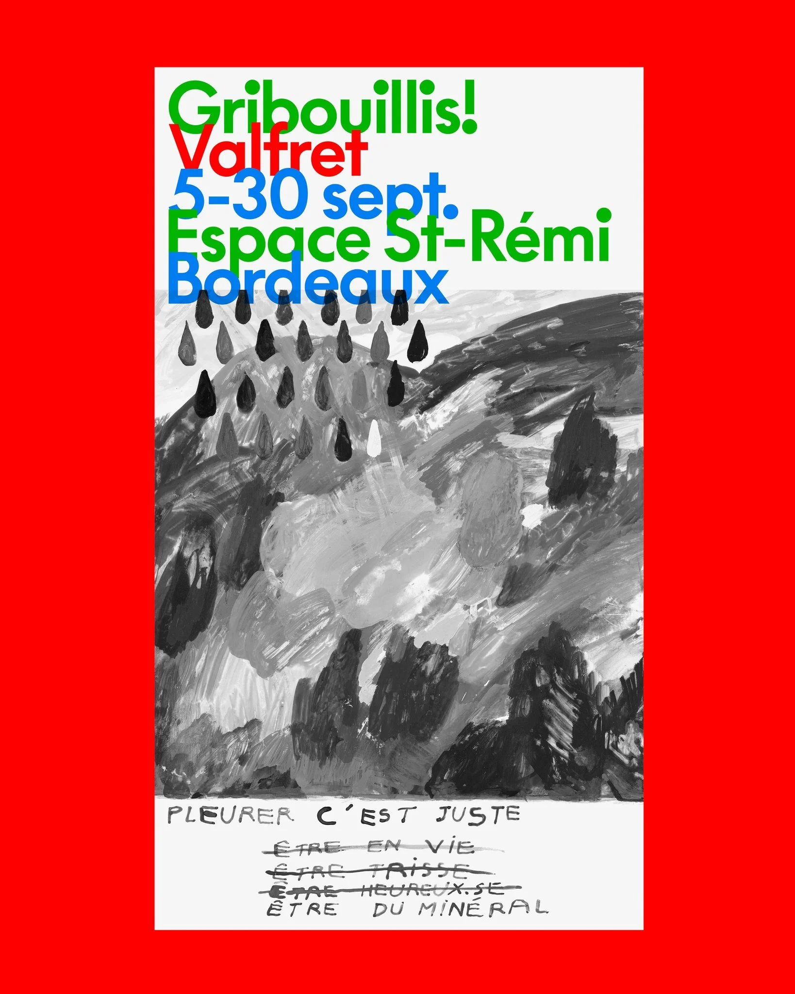 ✨Valfret - Exposition ✨

Valfret Asp&eacute;ratus n&rsquo;existe pas mais il a pris le corps de Cyprien Mathieu, n&eacute; en 1982, originaire de Haute Savoie mais &eacute;chou&eacute; en Belgique il y a des ann&eacute;es, aux Beaux-arts de Tournai.
