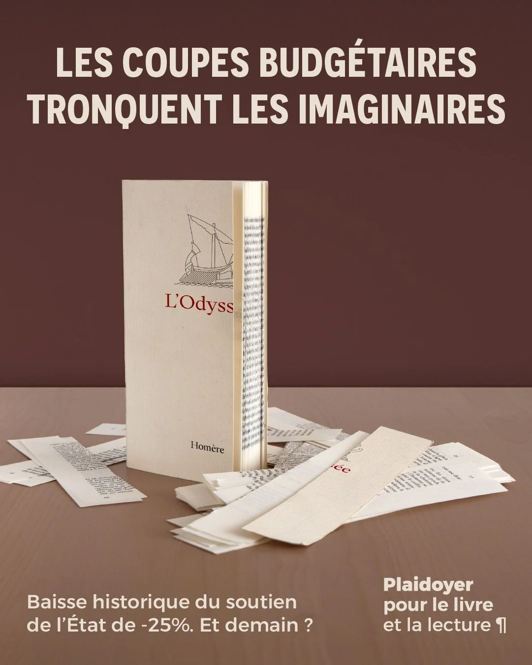 Finies les grandes aventures, sans soutien des m&eacute;tiers du livre et de la lecture ! Quel livre, quel festival, quelle m&eacute;diation n'existera plus demain ? 💔

Quand l'&Eacute;tat ampute 25 % du budget du livre, ce sont nos histoires et nos