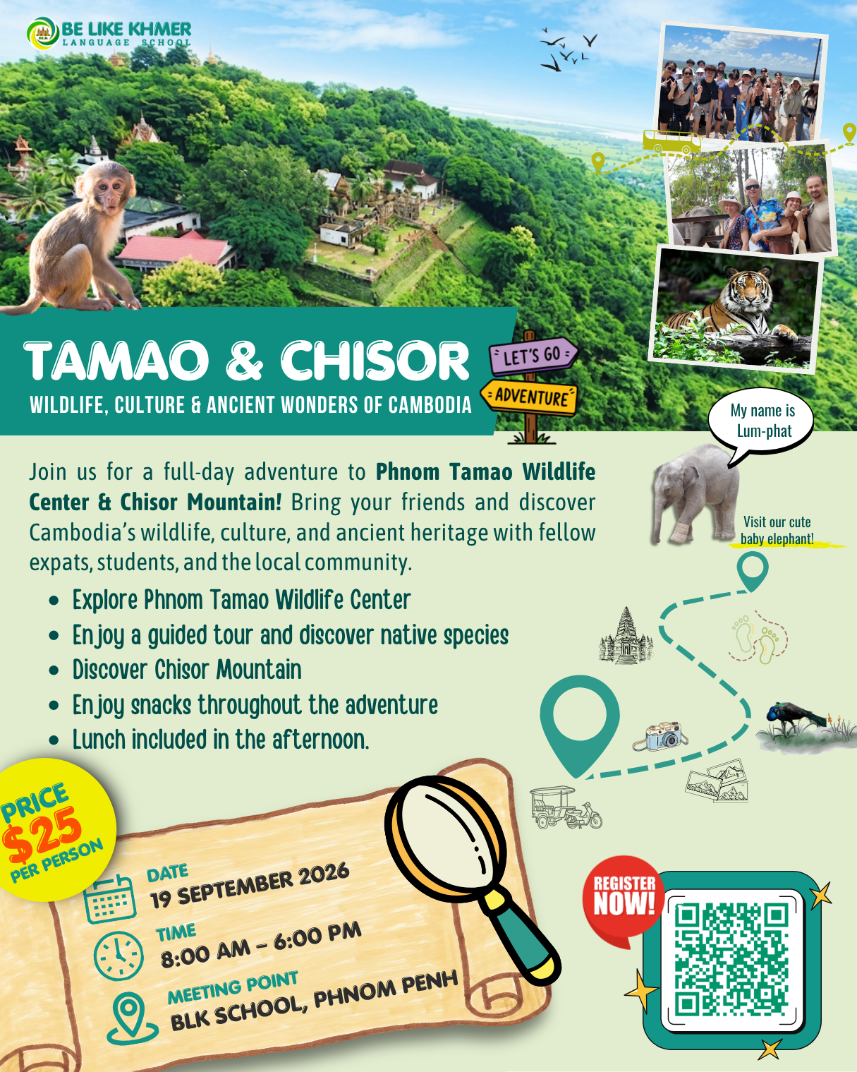 Phnom Tamao Wildlife Center & Chisor Mountain