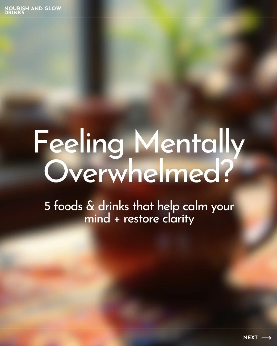 When your mind feels heavy and the world feels too much, what you eat (and drink) can make all the difference. 

From ceremonial cacao to calming reishi, omega-3s, magnesium-rich foods, and even simple hydration&mdash;these small choices can help qui