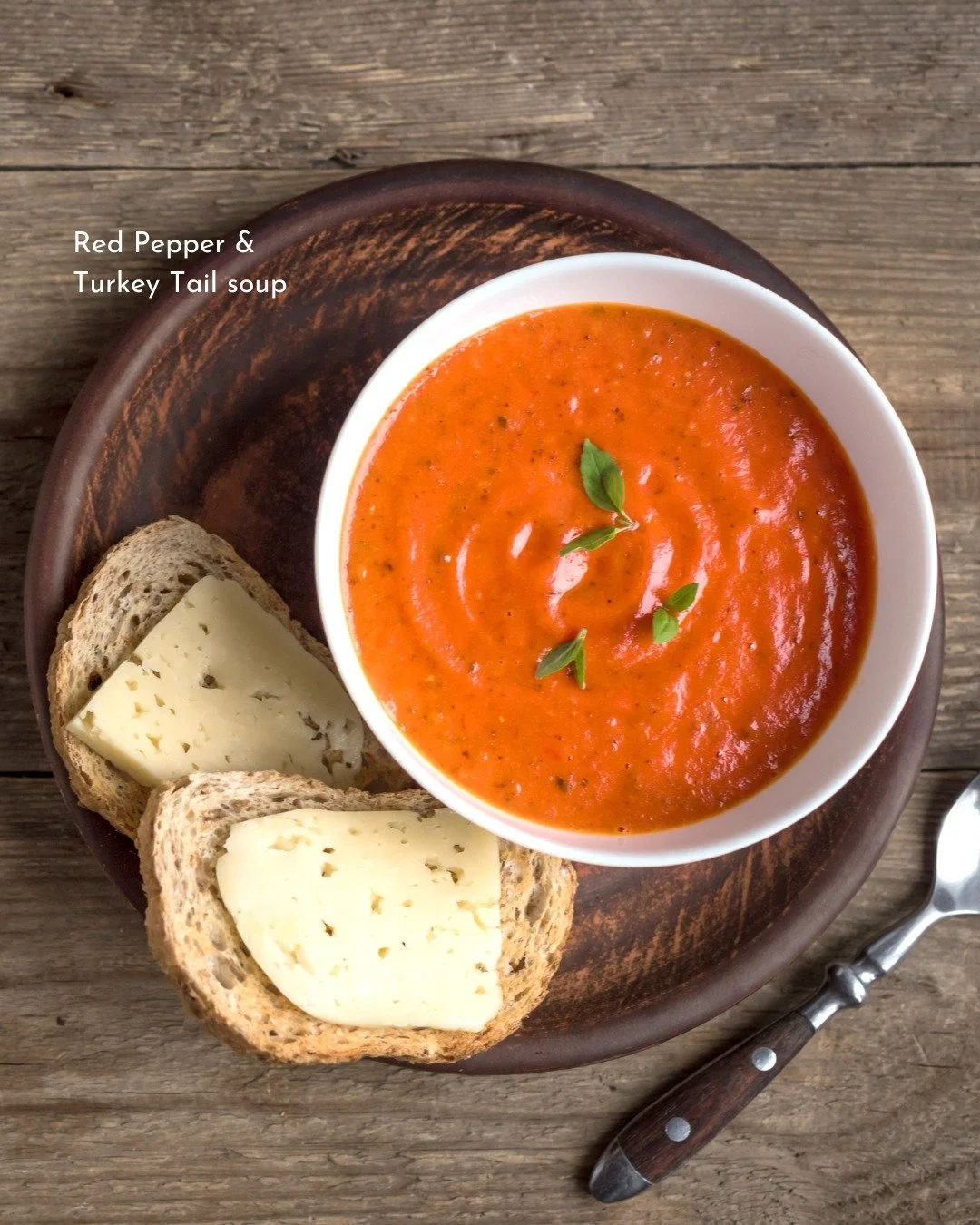 🔥 Red Pepper &amp; Turkey Tail Mushroom Soup 🔥

Creamy, earthy, and packed with nutrients &mdash; this one&rsquo;s a game-changer.

You&rsquo;ll need:
3 red bell peppers, roasted &amp; chopped 
1 small onion, saut&eacute;ed
2 cloves garlic, minced

