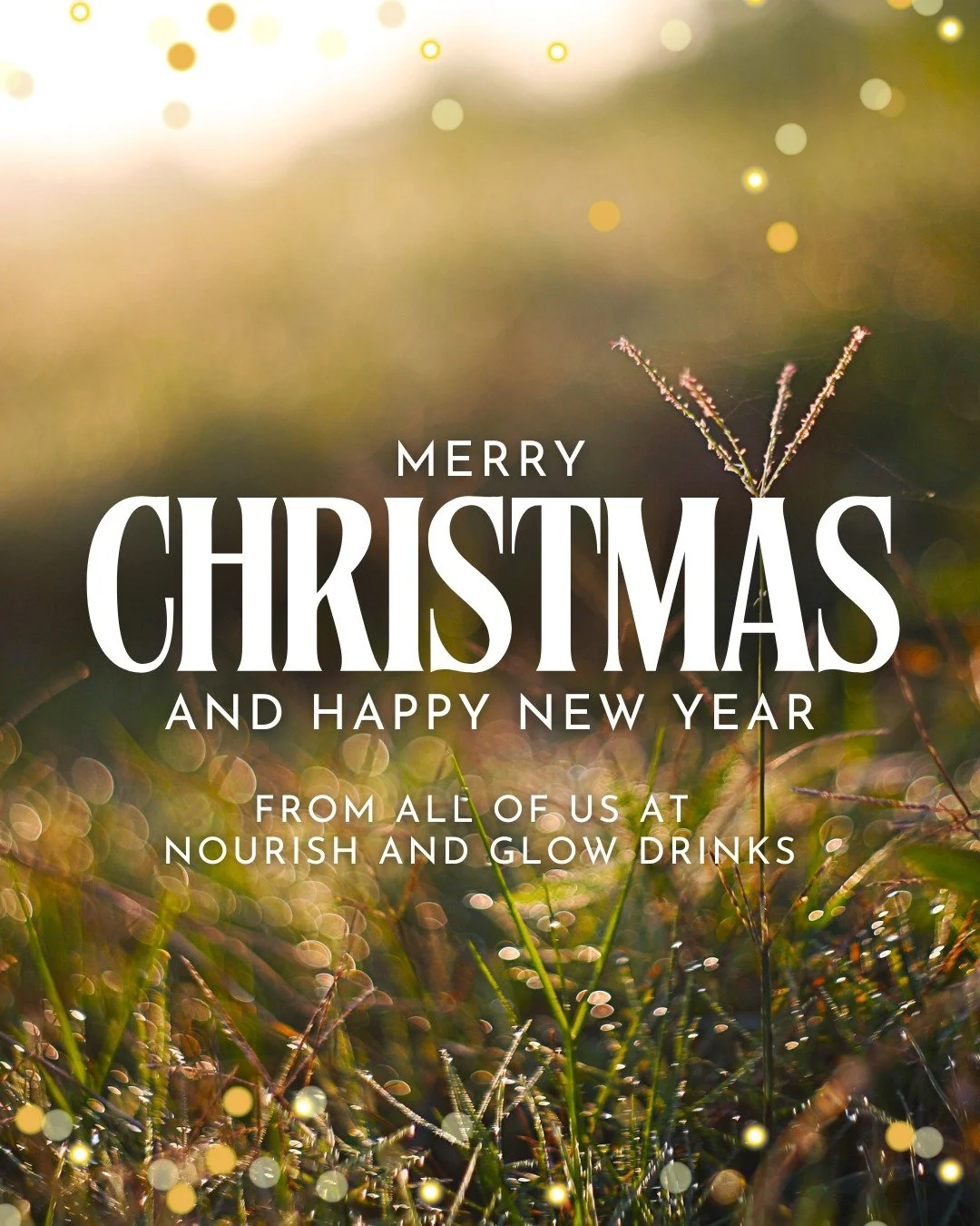 Merry Christmas to all of our amazing customers. We hope you all have a restful Christmas &amp; New Year. 
From all of the team at Nourish &amp; Glow Drinks ❄