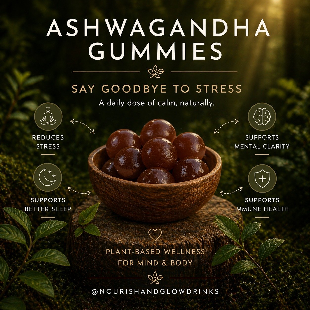 Calm in every chew 🌿✨

Our Ashwagandha Gummies are your daily plant-based support for stress balance, mental clarity, better sleep, and overall wellbeing. Simple, natural wellness for mind &amp; body.

Take a moment. Chew. Reset. 

#Ashwagandha #Ash