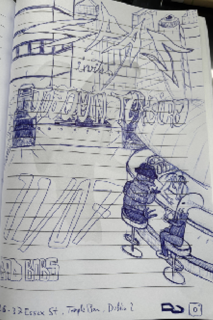 Gonzalo's first sketch of poster for first big event