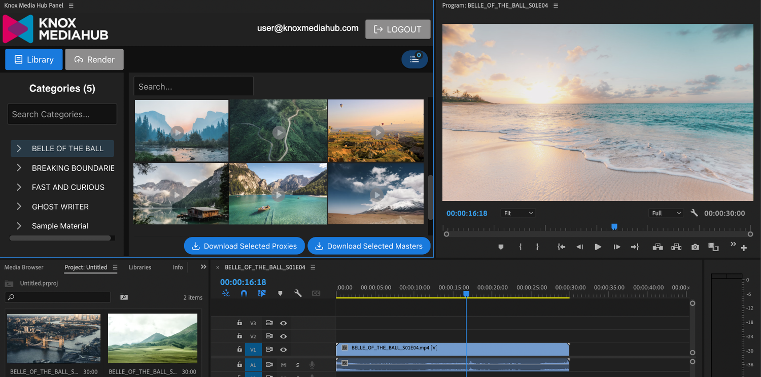 Knox Media Hub — Adobe Premiere Plugin