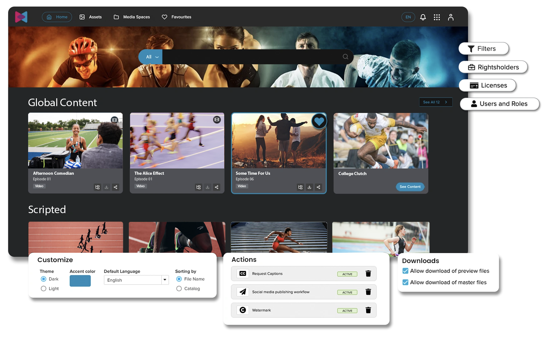Knox Media Hub Portals 2.0 dashboard for streamlined content distribution and multi-platform media supply chain automation.