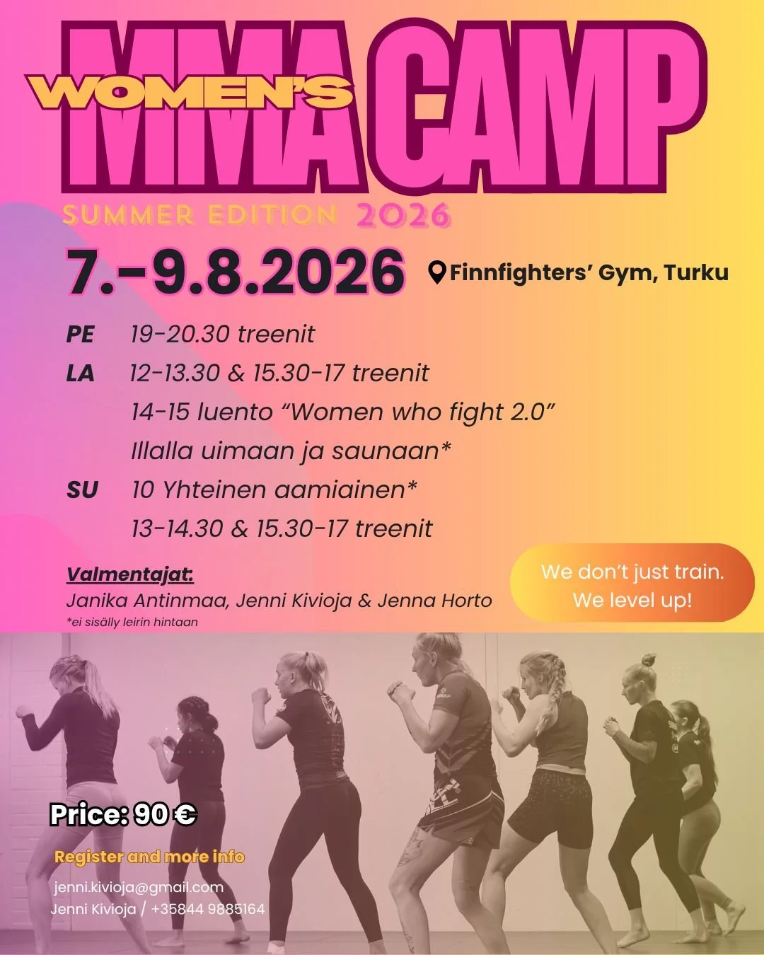 Pe, La ja Su 7.-9.8.2026  WOMEN'S MMA CAMP – SUMMER EDITION