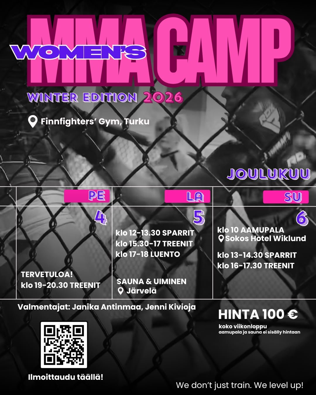 Pe, La ja Su 4.-6.12.2026  WOMEN'S MMA CAMP – WINTER EDITION