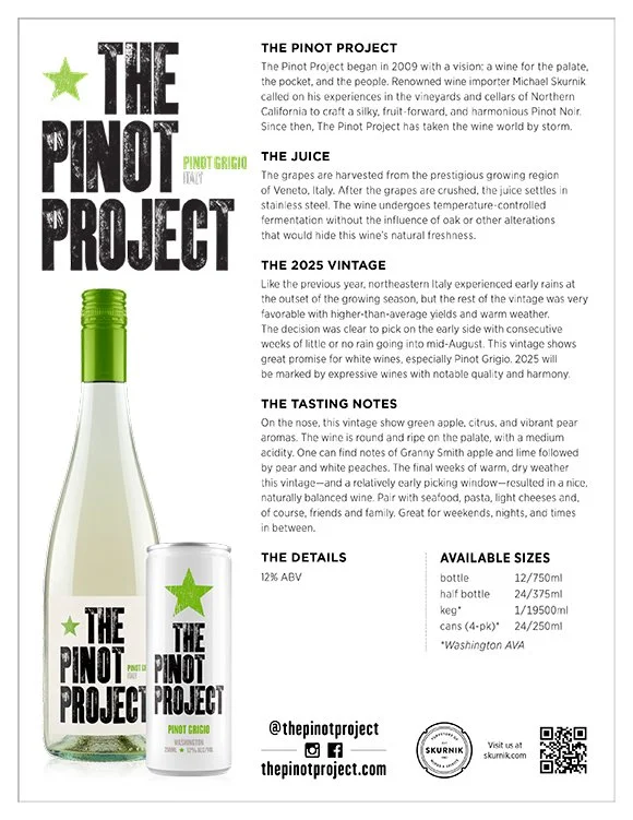 PINOT GRIGIO, 'ITALY' tech sheet