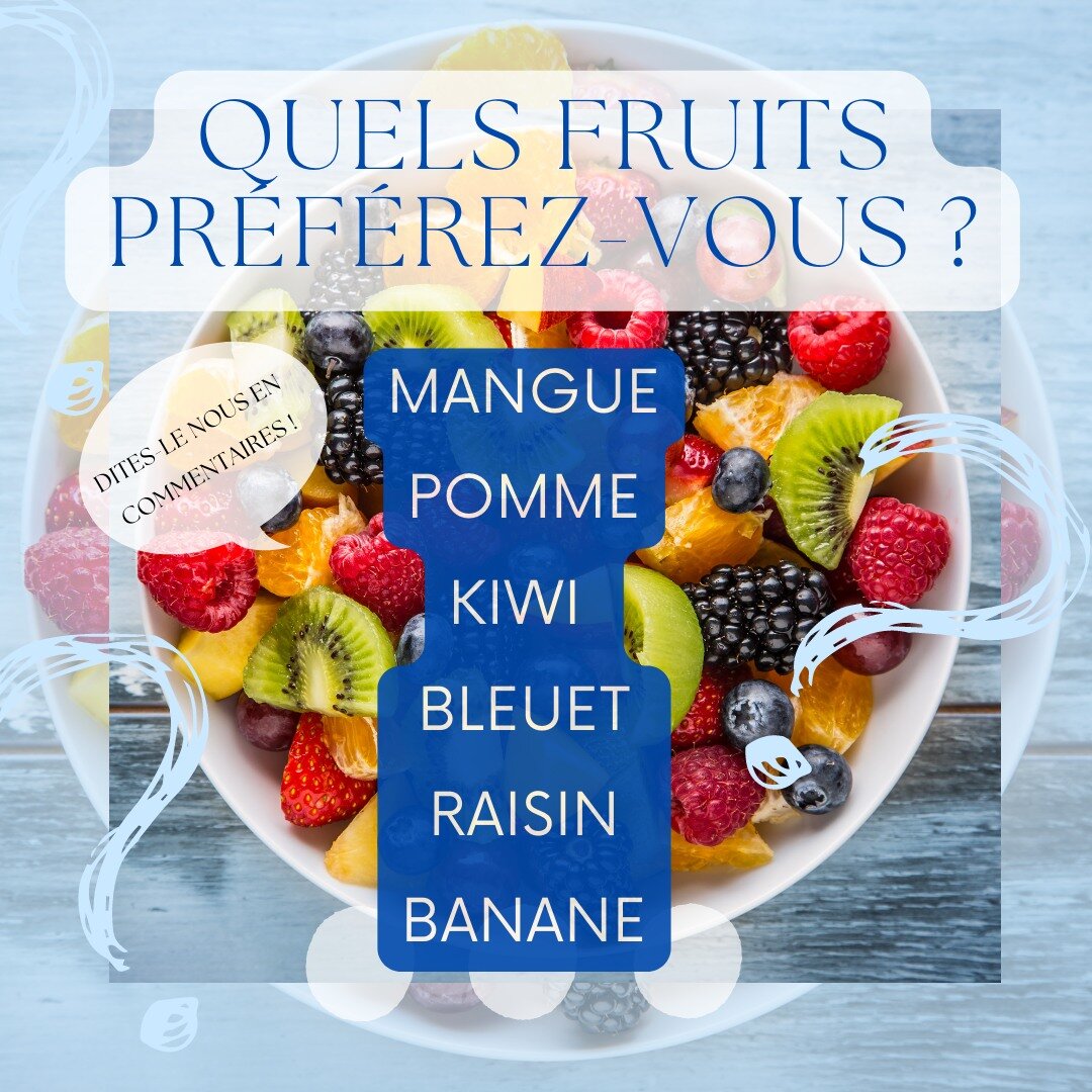 Dites-nous quel est votre fruit🍏 pr&eacute;f&eacute;r&eacute; en commentaire (Pssst en passant peu importe le fruit que vous consommez, c'est bon pour votre sant&eacute; 😉) !!

---------------
#sant&eacute;  #nutrition #fruit  #eat #healthyfood #ma