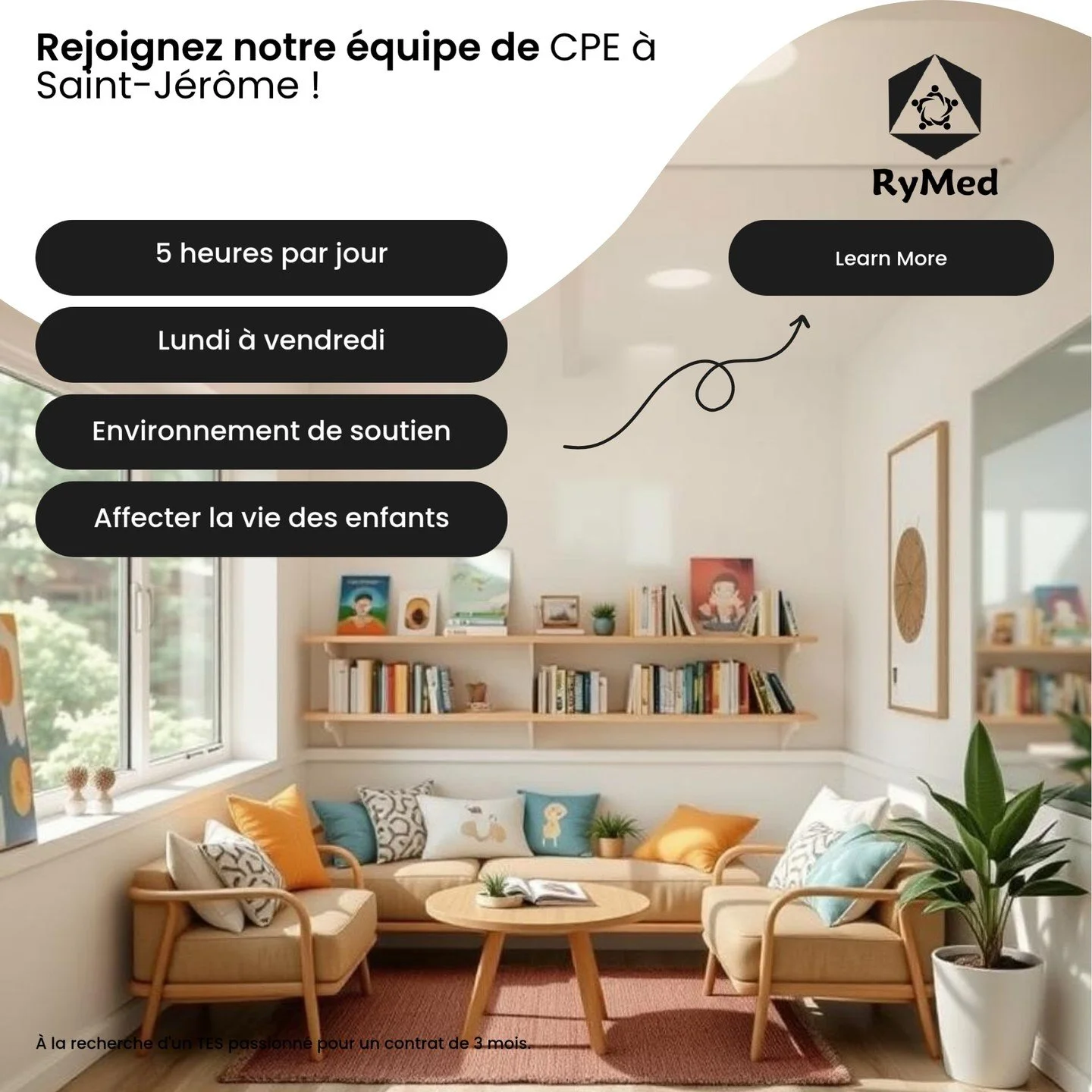 Rejoignez notre &eacute;quipe d&eacute;vou&eacute;e &agrave; Saint-J&eacute;r&ocirc;me en tant qu'&Eacute;ducateur.trice sp&eacute;cialis&eacute;.e (TES) en CPE ! 💼

Dans ce r&ocirc;le gratifiant, vous fournirez un soutien direct aux enfants et coll