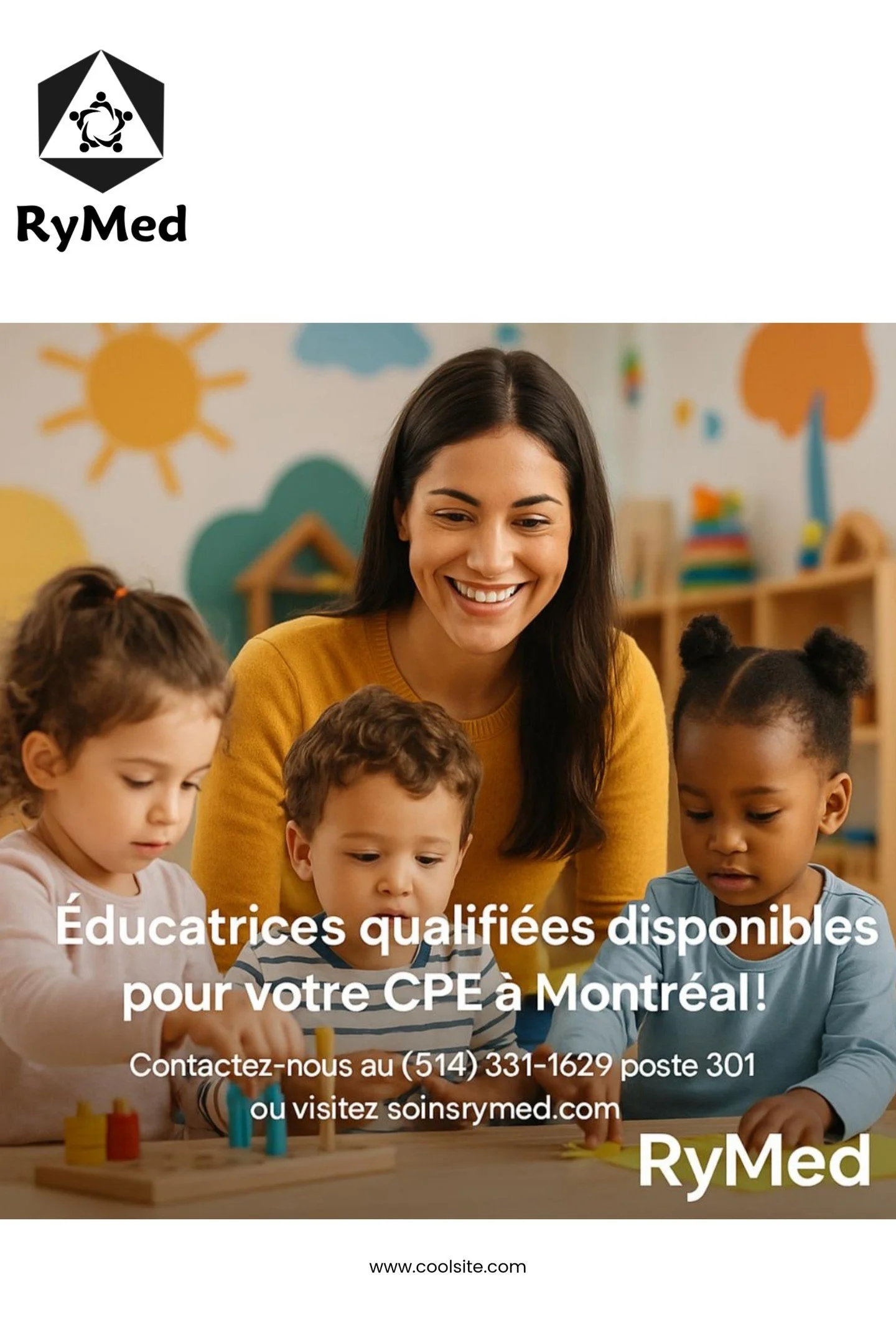 👶💼 Besoin d&rsquo;un coup de main dans votre centre de garde d&rsquo;enfants ?
Chez Soins RyMed, on place des &eacute;ducatrices qualifi&eacute;es et disponibles rapidement, pour assurer la continuit&eacute; de vos services &mdash; m&ecirc;me en ca