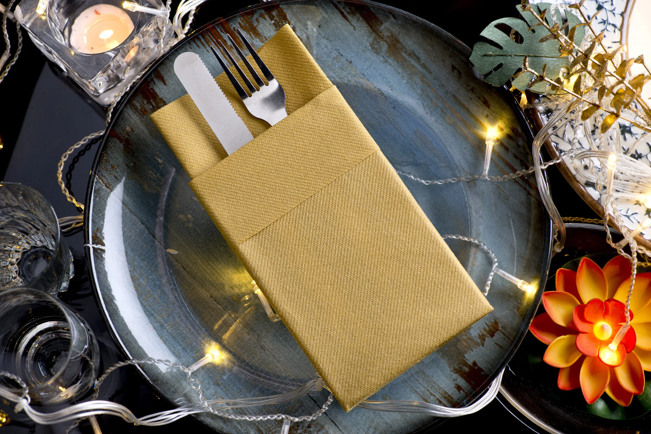 Fato - Dry Paper Napkins, Airlaid, Fabric Effect, Pack Of 50