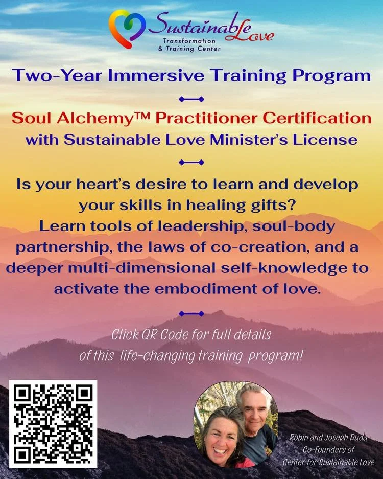 This year we are offering another profoundly nourishing and life changing training! Expand in your true self! Become a practitioner! Support yourself and those you love to be their fullest, loving self. 

For more information join our zoom call Tuesd