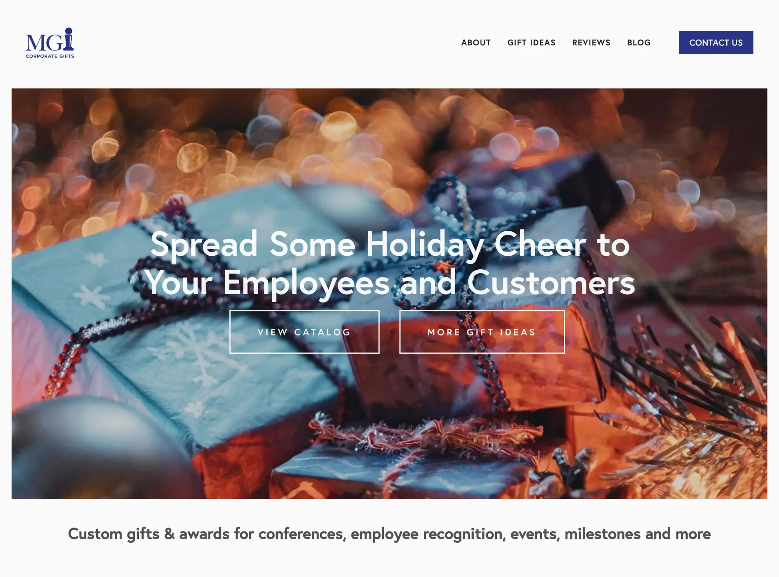 MGI website home page before