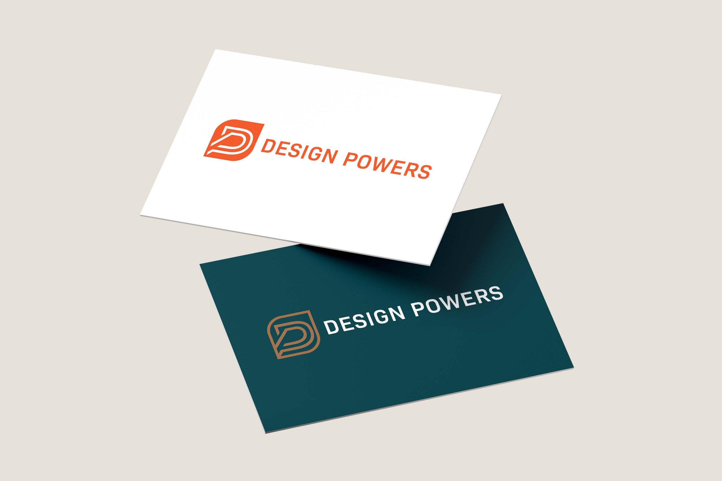 Design Powers logo on a business card