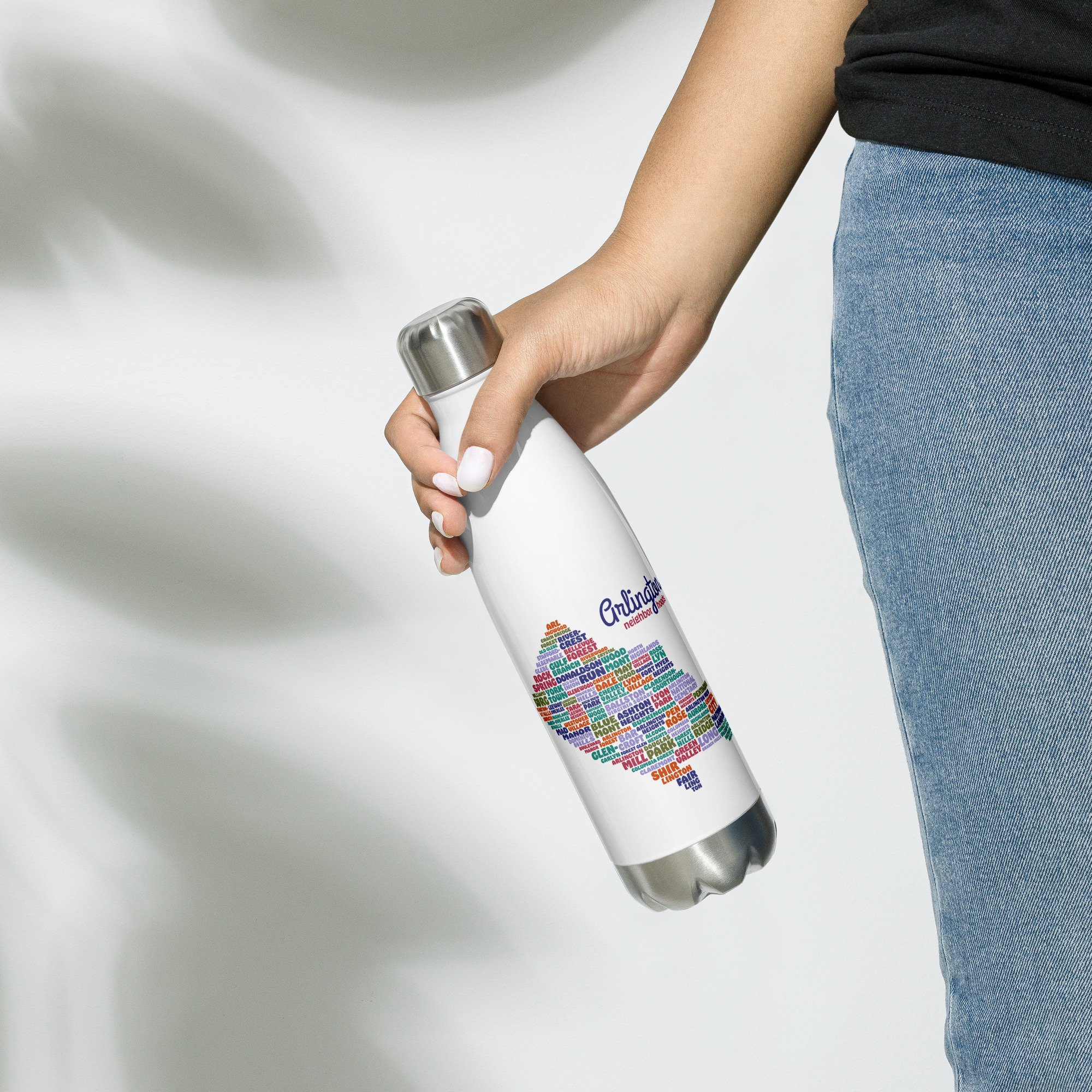 Arlington Neighborhoods Stainless Steel Water Bottle