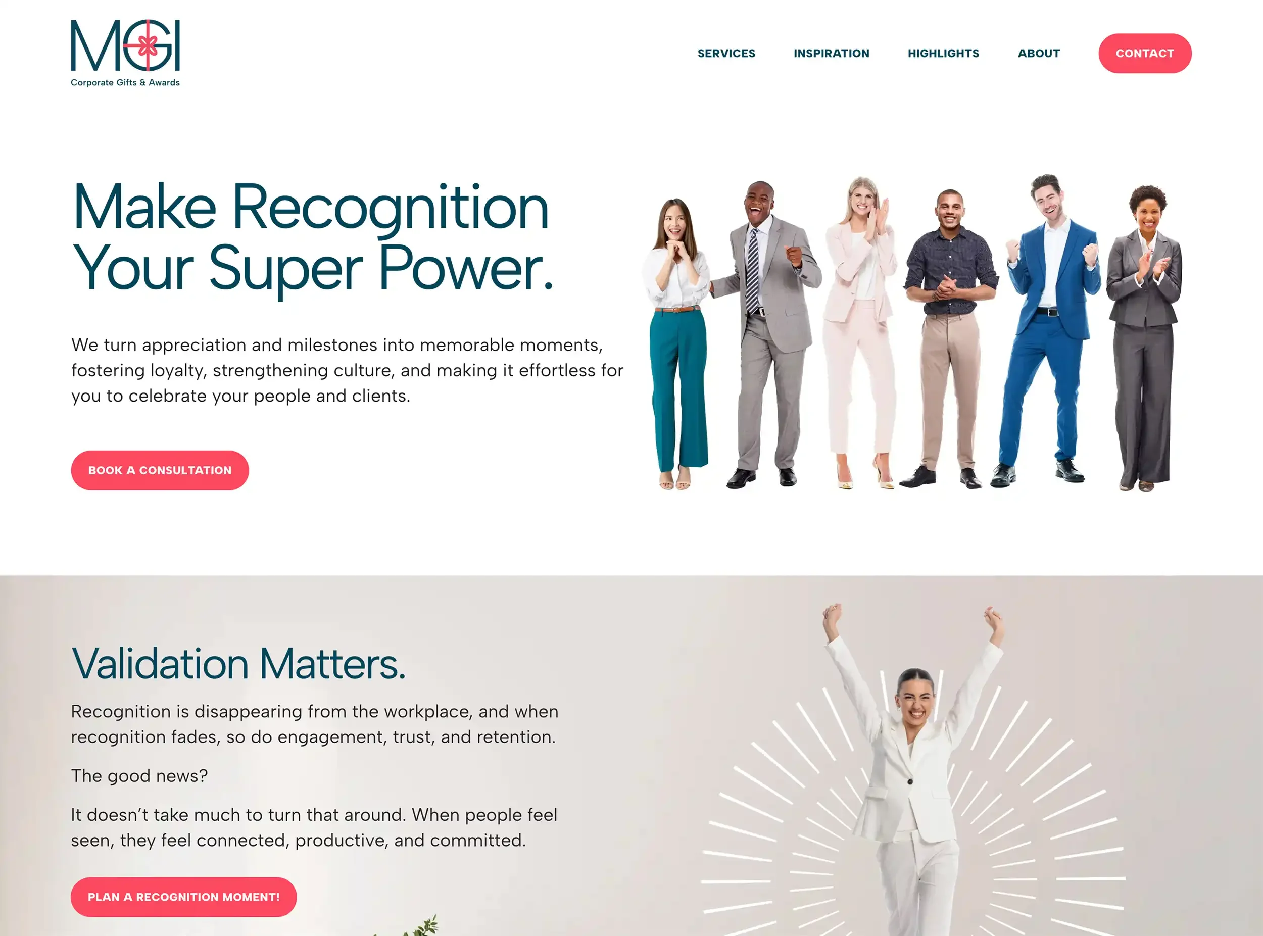 MGI website home page after