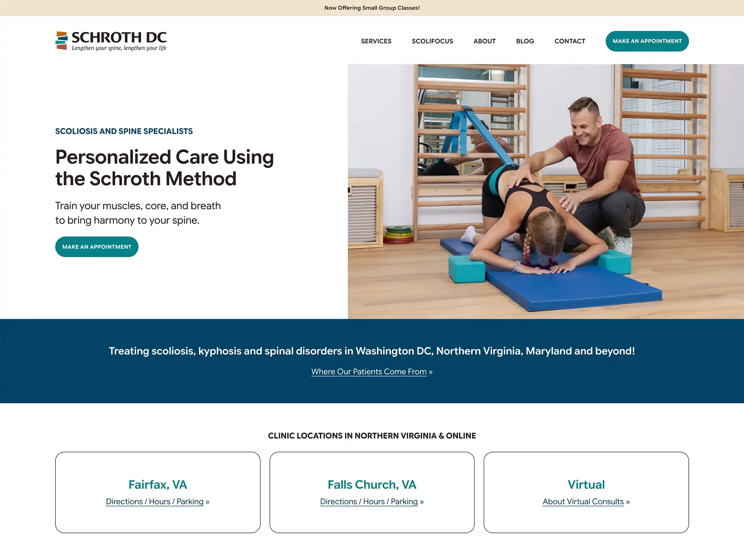 Schroth DC website after