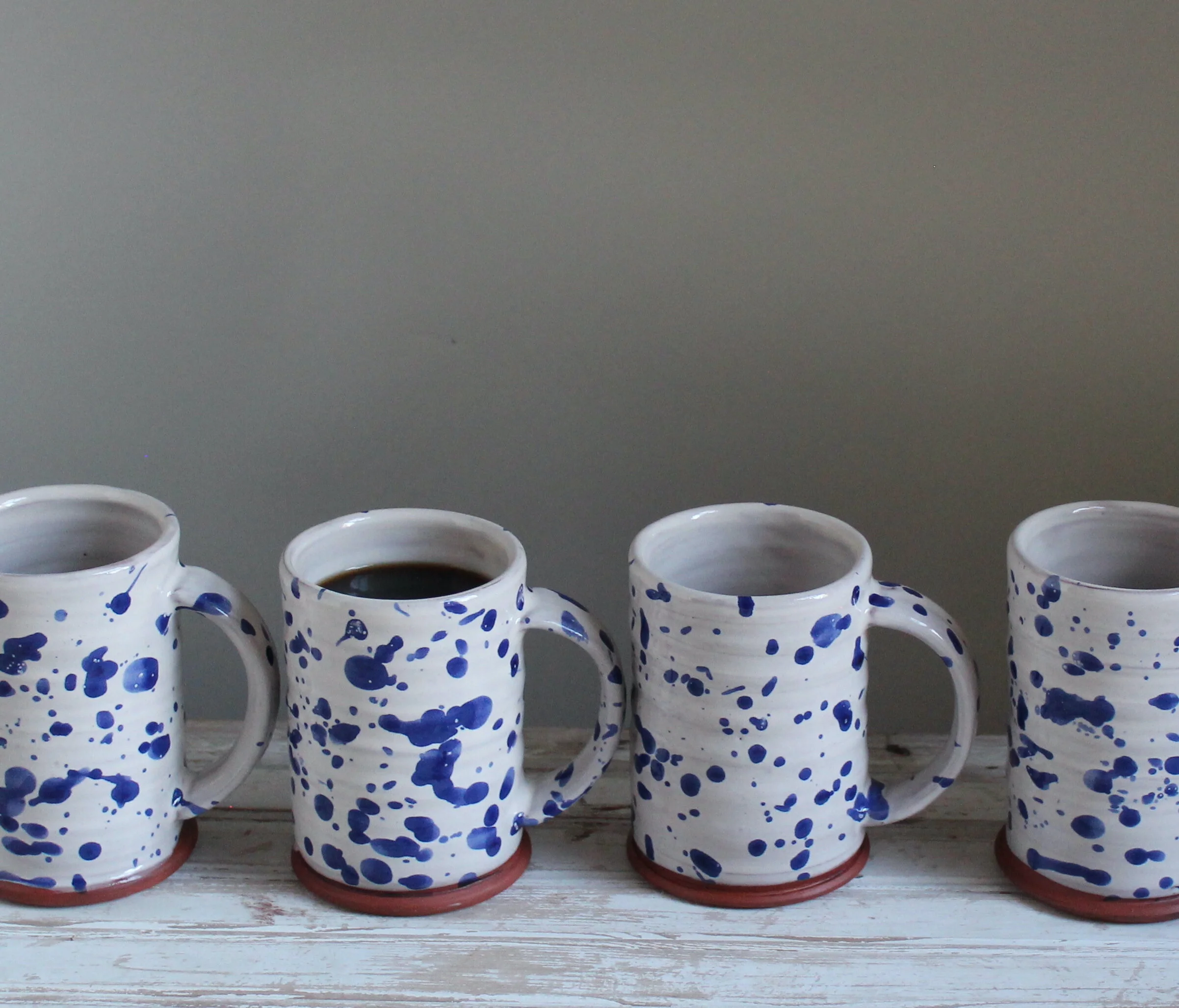 cobalt flecked mugs