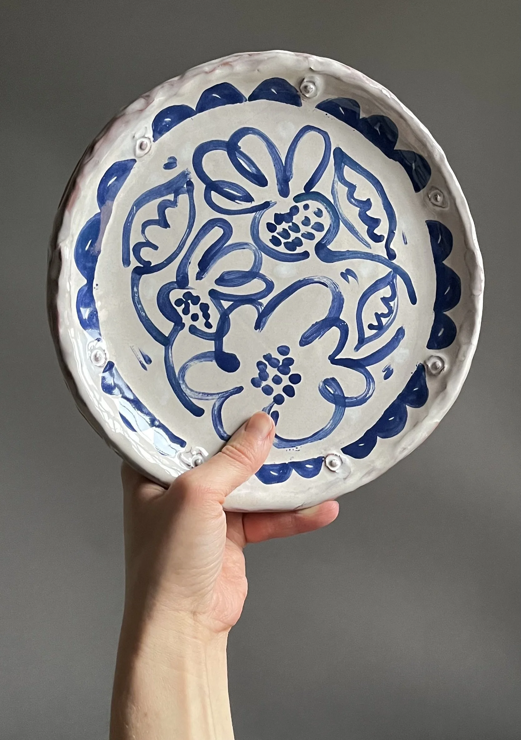 Hand Built Earthenware Majolica Plate
