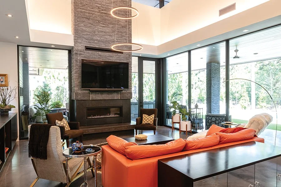 Living room construction in North Carolina