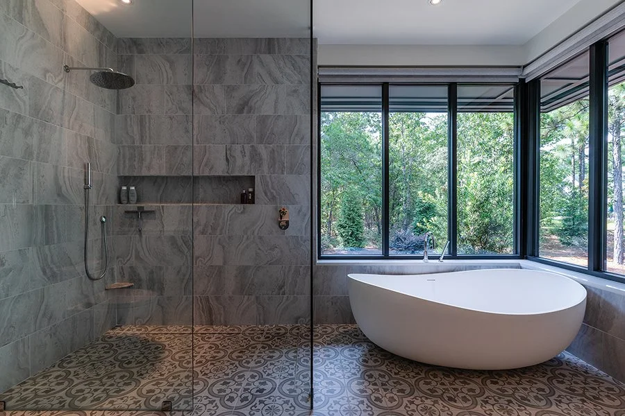 Luxury bathroom construction building in North Carolina