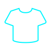 Outline of a T-shirt with a cross symbol on the chest