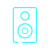 Icon of a speaker emitting sound waves