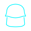 Outline of a military helmet
