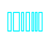 Digital barcode with numbers '5314008' below a stylized, cyan-colored rectangular design