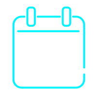 Calendar icon with a central cube surrounded by rays