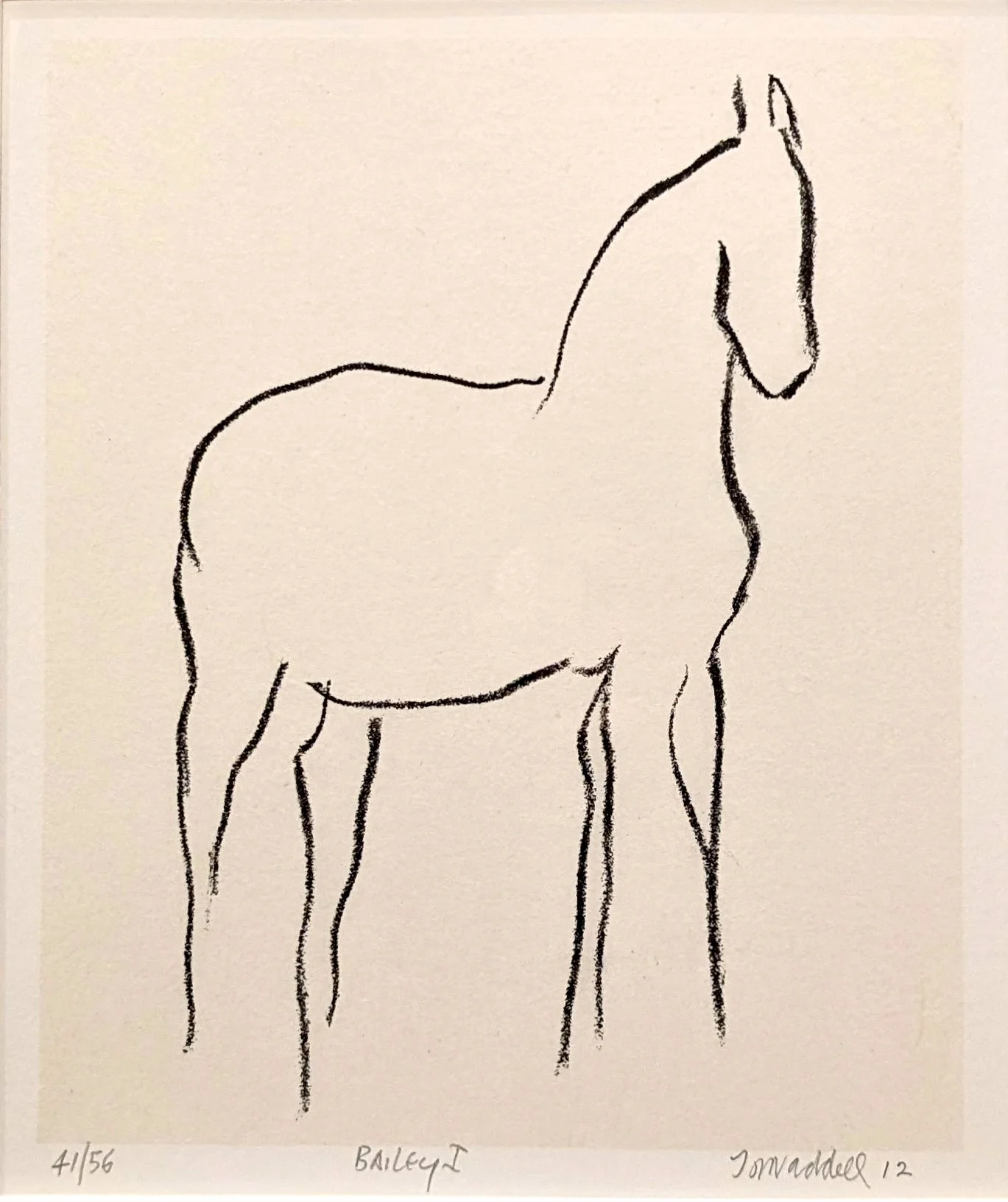 LOT 02 | Theodore Waddell
Bailey I | Ed. 41/56
2012
chine-collé lithograph
Estimate: $1500 – $2000
100% donation from the artist