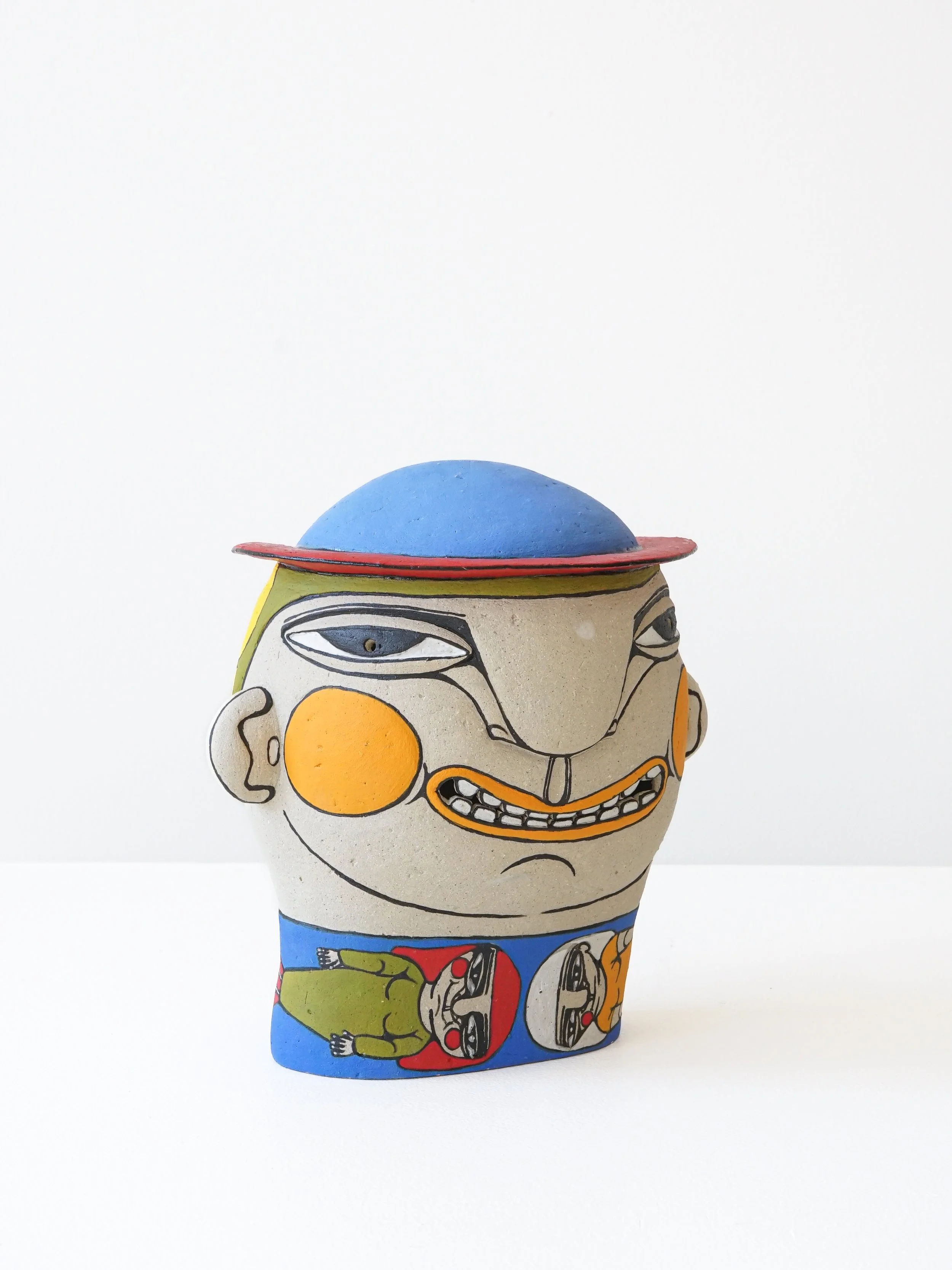 LOT 16 | Janina Myronova
Gentleman
2023
stoneware, underglaze, high-fire glaze, hand-forming, painting
Estimate: $2000 – $2500
100% donation from the artist