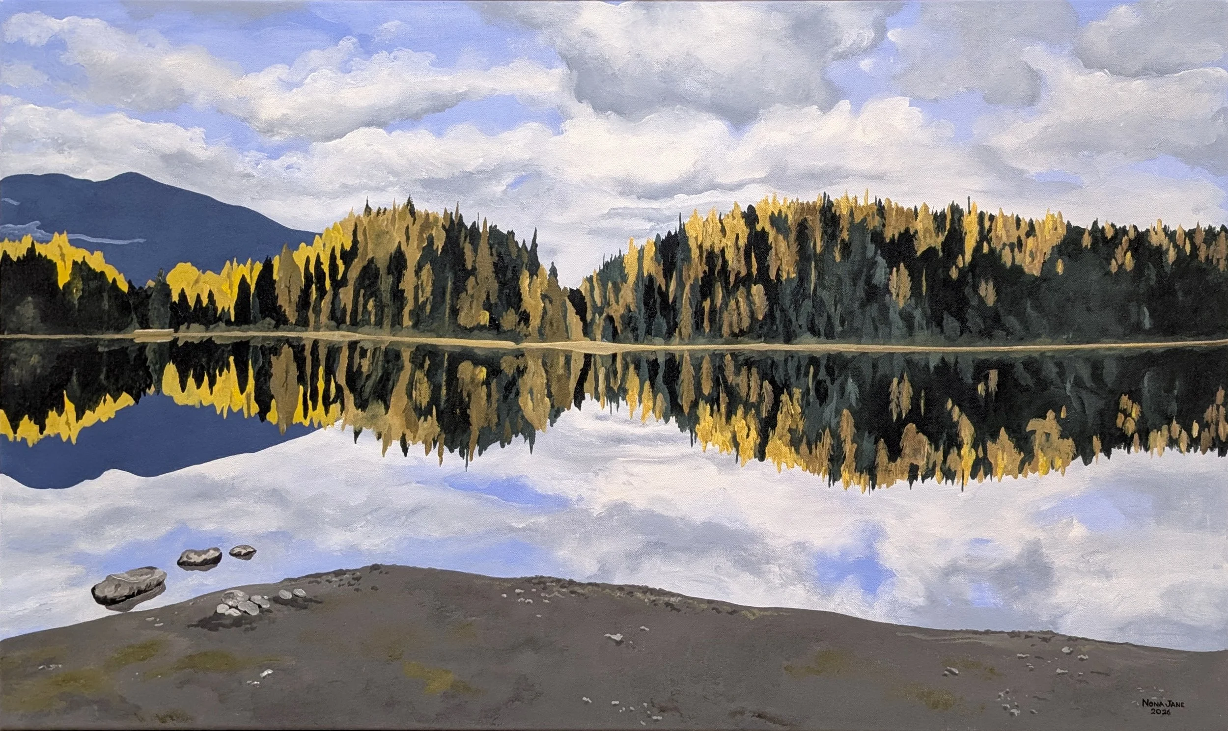 LOT 15 | Nona Jane Kendall
Autumn Tamarak
2026
acrylic on canvas
Estimate: $1500 – $2000
100% donation from the artist