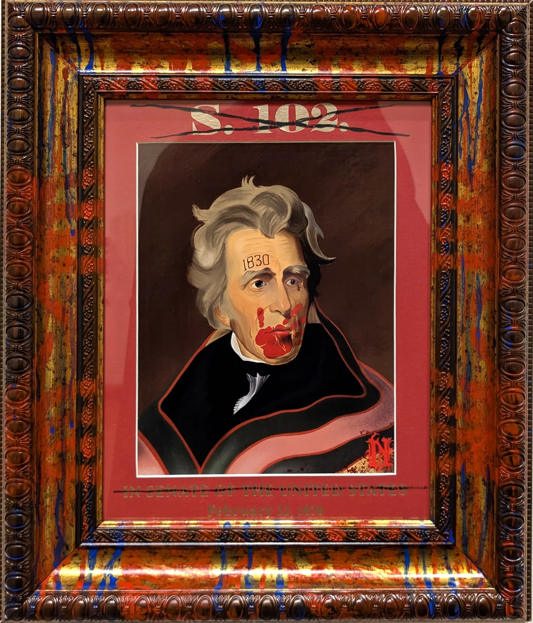 LOT 18 | Kyle "No-Nayme" Daugherty
Hurt People Hurt People
2025
mixed media
Estimate: $1000 – $1500
100% donation from the artist